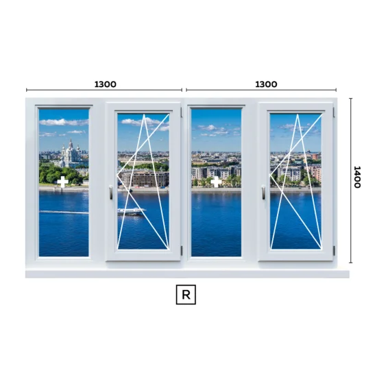 Эркерное Окно 1300*1300 мм