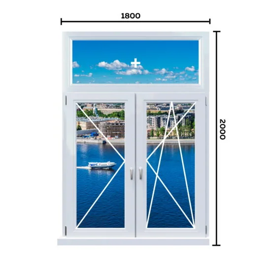 Окно 1800 мм - двустворчатое