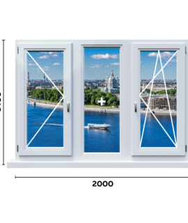 схема одностворчатого окна 1300мм