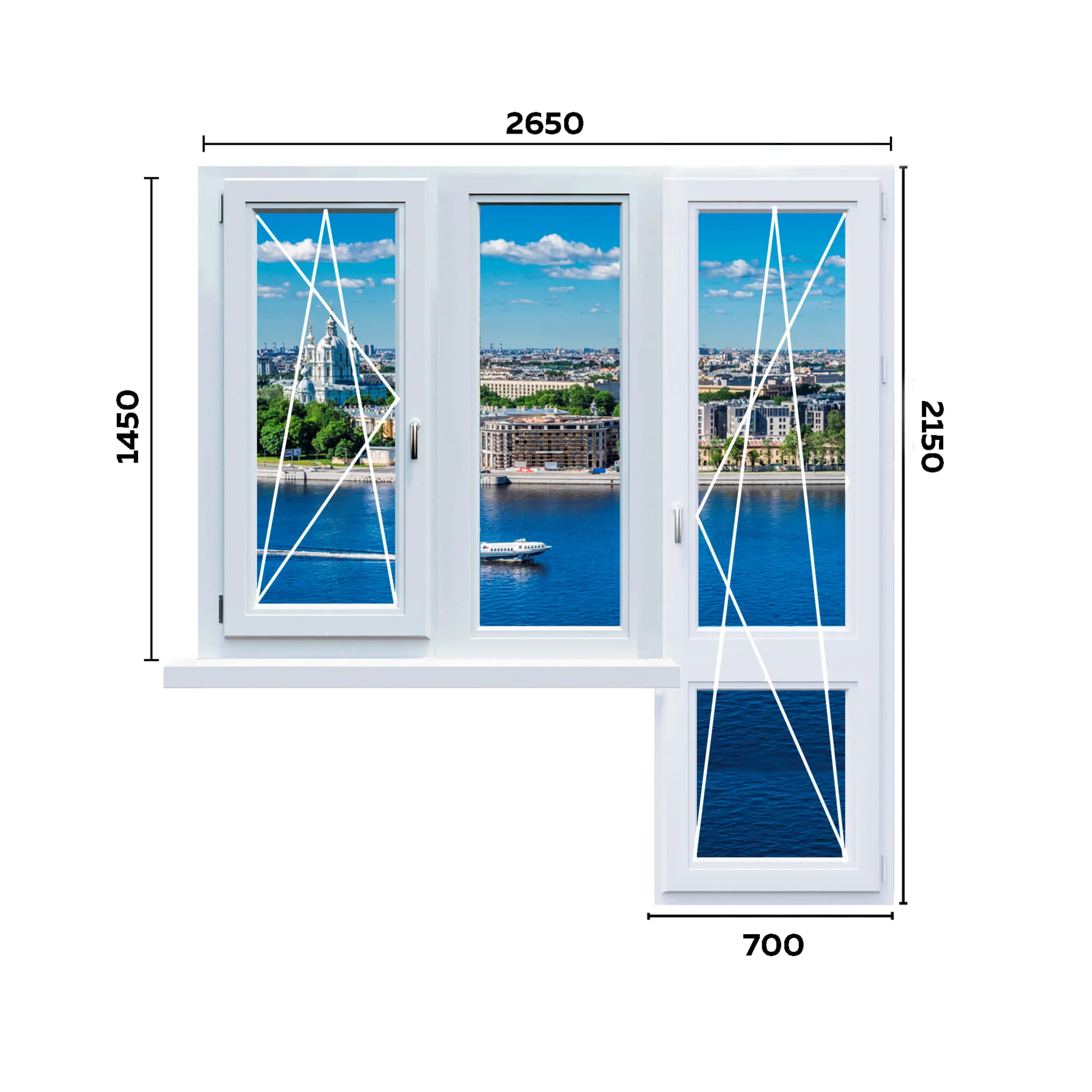 Балконный блок 2650 мм