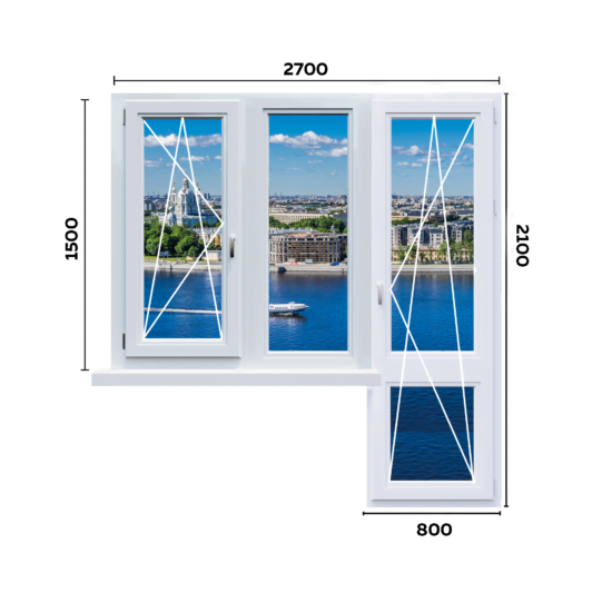 схема окна 2700мм вариант 3