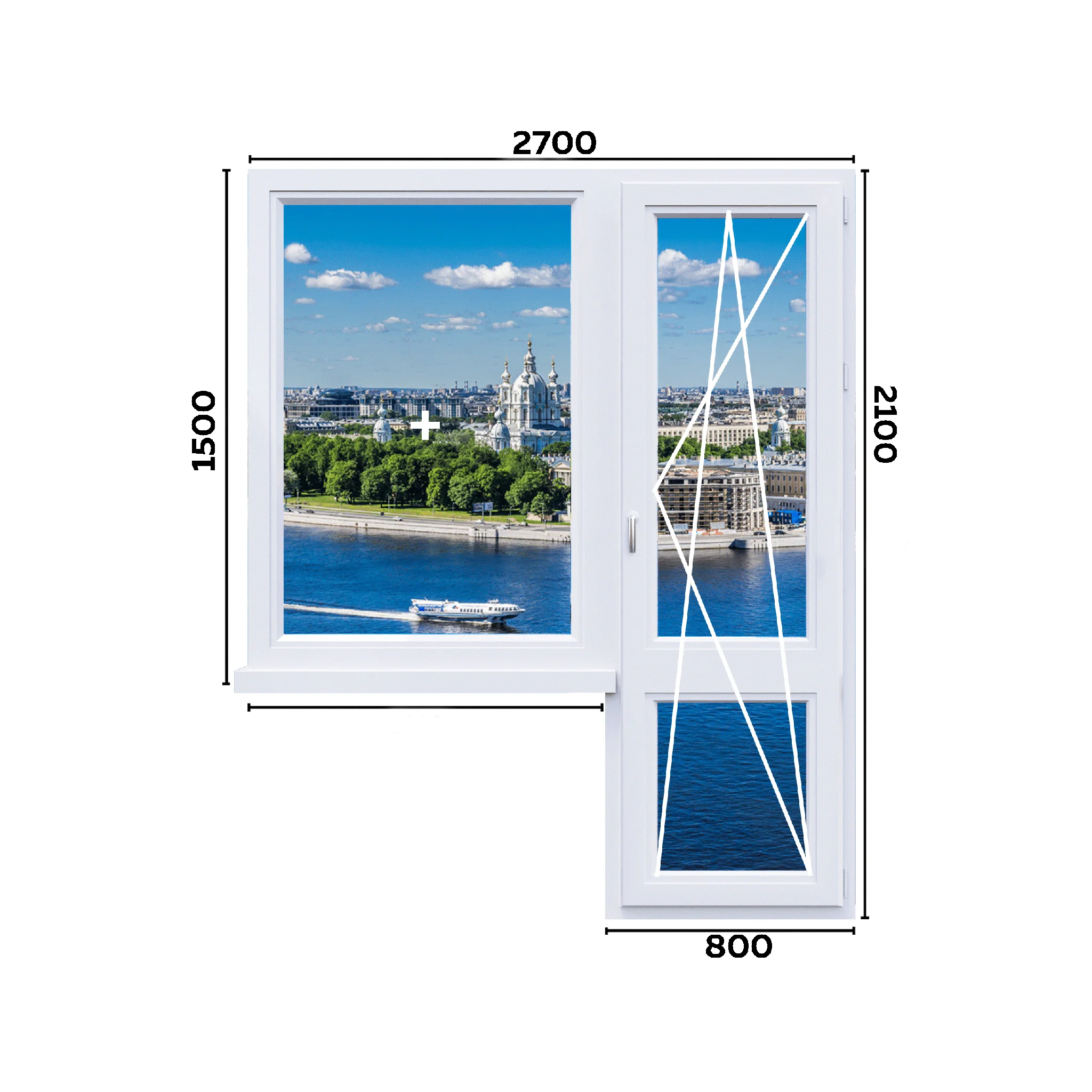 Балконный блок 2700 мм