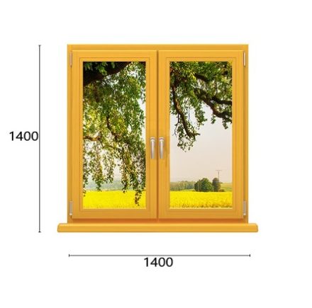 двухстворчатое окно из лиственницы