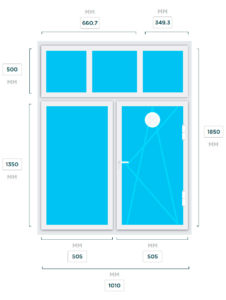 Окно двухстворчатое 1010×1850
