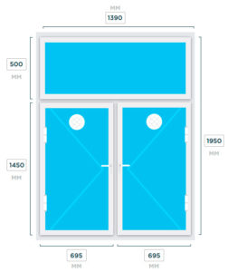 Окно двухстворчатое 1390×1950