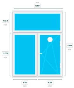 Окно двухстворчатое 1260×1700