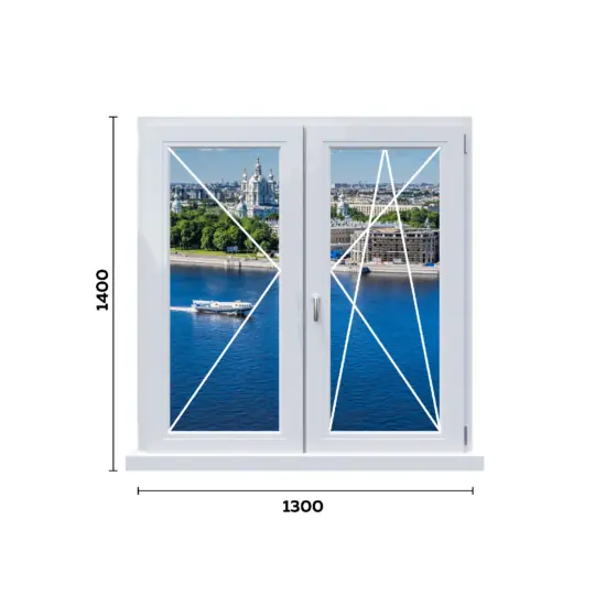 схема одностворчатого окна 1300мм