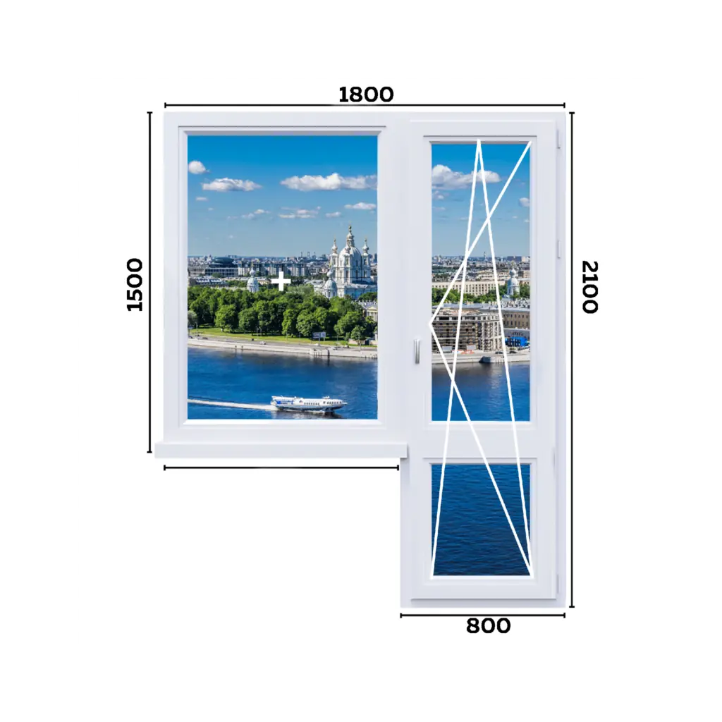 Балконный блок  1800 мм