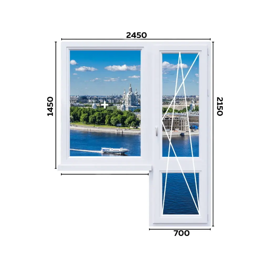 Балконный блок 2450 мм