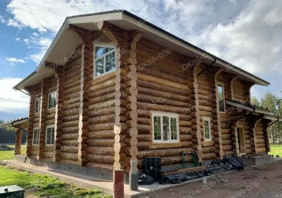 Остекление деревянного дома в КП Охтинское раздолье