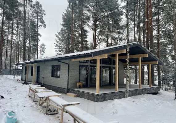 Остекление каркасного дома в КП Лисичкино